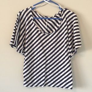 NY & Co Diagonal Striped Top